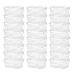 Sterilite 5.25x9.5x13 In Medium Polished Open Scoop Front Storage Bin W/ Comfortable Carry Through Handles For Household Organization, Clear -IRIS Storage Deals Store GUEST 14077fb9 1da9 4dd5 9355 9334c0500729