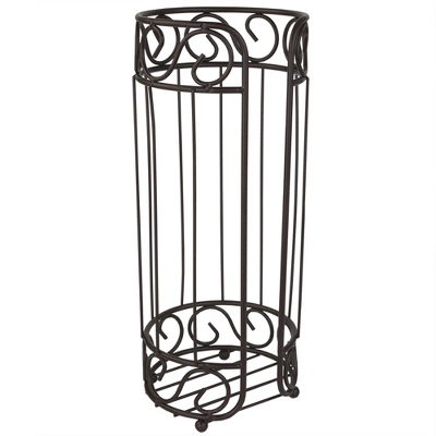 Home Basics Scroll Collection Bath Tissue Reserve Toilet Paper Roll Holder Stand, Bronze 3 Home Basics Scroll Collection Bath Tissue Reserve Toilet Paper Roll Holder Stand, Bronze - Image 3