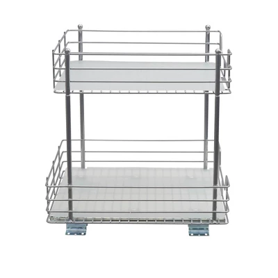 Household Essentials 15" 2-Tier Pantry Organizer Nickel 4 Household Essentials 15" 2-Tier Pantry Organizer Nickel - Image 4