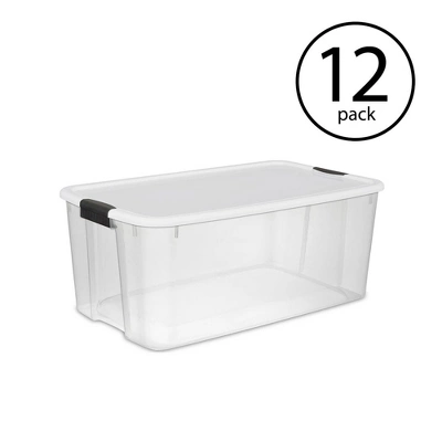Sterilite Storage System Solution With 116 Quart Clear Stackable Storage Box Organization Containers With White Latching Lid 1 Sterilite Storage System Solution With 116 Quart Clear Stackable Storage Box Organization Containers With White Latching Lid