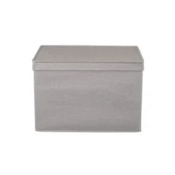 Household Essentials Set Of 2 Wide Storage Boxes With Lids Silver Linen -IRIS Storage Deals Store GUEST 14a89a8e cc24 4cff 8bba cc9025e32c3d