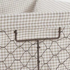Design Imports Set Of 3 Rustic Bronze Chicken Wire Stone And White Gingham Check Liner Baskets -IRIS Storage Deals Store GUEST 15957ae0 b6ef 4657 ab28 b528868e7bd6