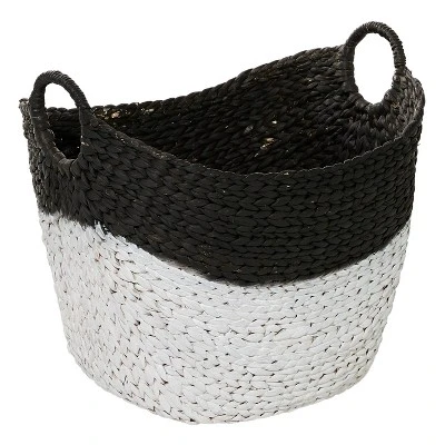 CosmoLiving By Cosmopolitan 19" X 22" X 17" Sea Grass Contemporary Storage Basket Black 1 CosmoLiving By Cosmopolitan 19" X 22" X 17" Sea Grass Contemporary Storage Basket Black