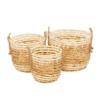 Set Of 3 Contemporary Sea Grass Storage Baskets Beige - Olivia & May