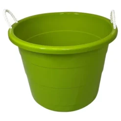 Homz 17 Gallon Indoor Outdoor Storage Bucket W/Rope Handles For Sports Equipment, Party Cooler, Gardening, Toys And Laundry, Bold Lime Green (2 Pack) -IRIS Storage Deals Store GUEST 174d8e9b 8c93 4e59 a6fe b2e84202b147