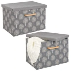 MDesign Soft Textured Fabric Home Storage Organizer Box, 2 Pack -IRIS Storage Deals Store GUEST 17c58a84 cc04 435d 9823 e9ad3befdf59