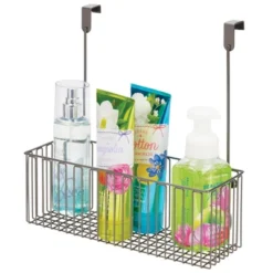 MDesign Metal Hanging Over Cabinet Bathroom Storage Organizer Basket