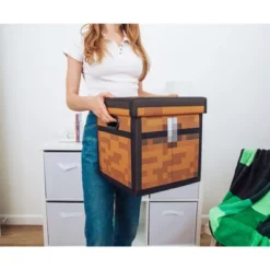 Ukonic Minecraft Brown Chest Fabric Storage Bin Cube Organizer With Lid | 13 Inches -IRIS Storage Deals Store GUEST 183172d8 6ac9 4649 948d 64b9de2adc89