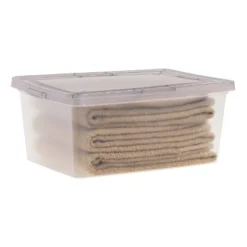 IRIS 8pk 4.25 Gallon Snap Top Plastic Storage Box Clear With Gray Lid -IRIS Storage Deals Store GUEST 193edaf0 c28e 44fc 840b 269155f32b27