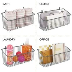 MDesign Metal Wall Mount Hanging Basket For Home Storage, 2 Pack -IRIS Storage Deals Store GUEST 19cd6f0d c9b3 4cff acb0 fa22016c0109