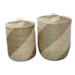 Set Of 2 Contemporary Sea Grass Storage Baskets Brown - Olivia & May -IRIS Storage Deals Store GUEST 19e4679e f9f5 40f7 8aef 9a1616f7b3f4
