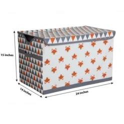 Bacati - Playful Fox Orange/Gray Storage Toy Chest
