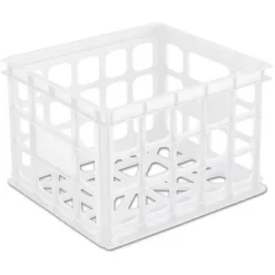 6 Pack) Sterilite 16928006 Plastic White Storage Box Milk Crate Containers Home -IRIS Storage Deals Store GUEST 1a86d24b 7fd1 48b8 a7d5 b773f6cff911