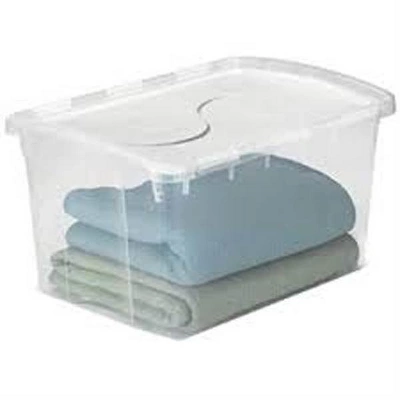Sterilite 48 Quart Multipurpose Stackable Storage Box Tote Container With Hinged Lid And Handles For Home And Office Organization, Clear (6 Pack) 5 Sterilite 48 Quart Multipurpose Stackable Storage Box Tote Container With Hinged Lid And Handles For Home And Office Organization, Clear (6 Pack) - Image 5