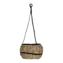 Black Rope & Seagrass Hanging Basket - Foreside Home & Garden -IRIS Storage Deals Store GUEST 1b707f2c f106 4c8c a08a 950533343b1e