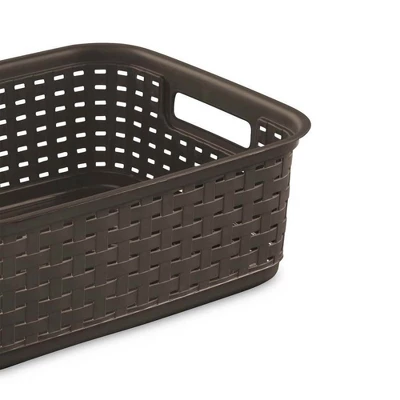 Sterilite Decorative Wicker-Style Short Weave Basket, Espresso 12726P06 (6 Pack) 4 Sterilite Decorative Wicker-Style Short Weave Basket, Espresso 12726P06 (6 Pack) - Image 4