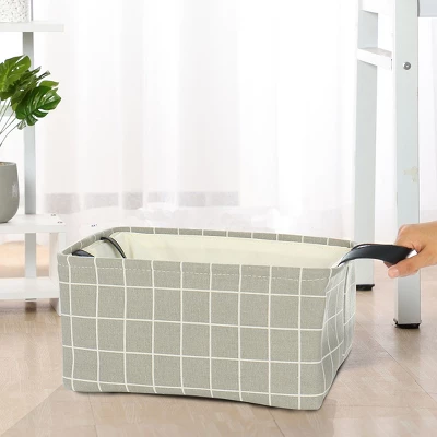 Unique Bargains Foldable Baskets Canvas Fabric Cube Container With Rope Handles Storage Bins 3 Unique Bargains Foldable Baskets Canvas Fabric Cube Container With Rope Handles Storage Bins - Image 3