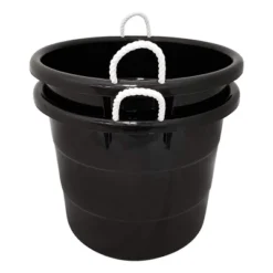 Homz 18 Gallon Durable Plastic Utility Storage Bucket Tub Organizers With Strong Rope Handles For Indoor And Outdoor Use, Black -IRIS Storage Deals Store GUEST 1d37ce8f 6848 4a95 89ef 0b10ba3ed6c9