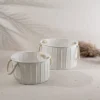 Set Of 2 Sandy Baskets White Metal & Cotton - Foreside Home & Garden