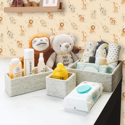 Sorbus Woven Paper Rope Baskets - 4 Piece Set 1 Sorbus Woven Paper Rope Baskets - 4 Piece Set