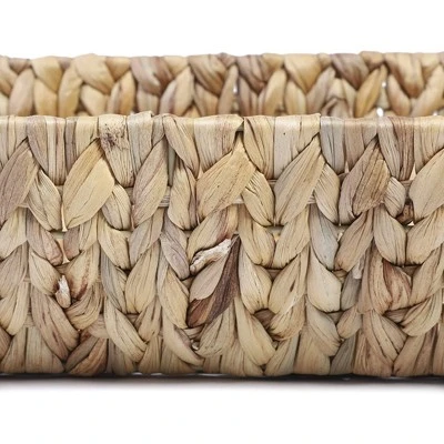 Juvale 2 Pack Natural Brown Hyacinth Storage Baskets With Wooden Handles For Shelves, Decorative Bathroom Organization, 14.5 X 10.5 X 4 In 5 Juvale 2 Pack Natural Brown Hyacinth Storage Baskets With Wooden Handles For Shelves, Decorative Bathroom Organization, 14.5 X 10.5 X 4 In - Image 5