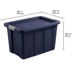 Sterilite Tuff1 30 Gallon Plastic Stackable Basement Garage Attic Storage Organizer Tote Container Bin With Latching Lid, Dark Indigo Blue (8 Pack) -IRIS Storage Deals Store GUEST 1ee04ad7 2e04 496a bfcb 6a0eb9acb548