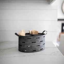 Galvanized Metal Utensil Caddy - Foreside Home & Garden -IRIS Storage Deals Store GUEST 1f4cdb4f ff69 4939 ade6 6ec6093ff5a0