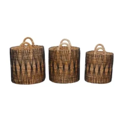 3pk Banana Leaf Storage Baskets Brown - Olivia & May -IRIS Storage Deals Store GUEST 206d1513 d3f0 4114 8fbc 6a0e7795100c