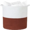 Midlee Rust & White Rope Toys Basket
