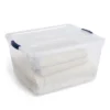 Rubbermaid Cleverstore 71qrt Home/Office Clear Plastic Storage Tote With Latching Lid (4 Pack)