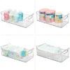 MDesign Plastic Storage Organizer Bin For Kids Supplies With Handles
