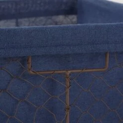 Design Imports Set Of 5 Rustic Bronze Chicken Wire French Blue Liner Baskets -IRIS Storage Deals Store GUEST 21966e6a a2a1 41f2 931c a9f547a12749