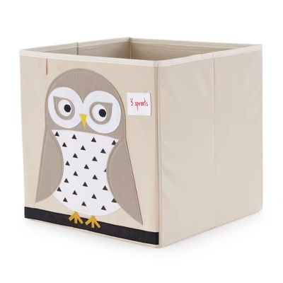 3 Sprouts Large 13 Inch Square Children's Foldable Fabric Storage Cube Organizer Box Soft Toy Bins, Pet Hedgehog And Friendly Owl (2 Pack) 2 3 Sprouts Large 13 Inch Square Children's Foldable Fabric Storage Cube Organizer Box Soft Toy Bins, Pet Hedgehog And Friendly Owl (2 Pack) - Image 2