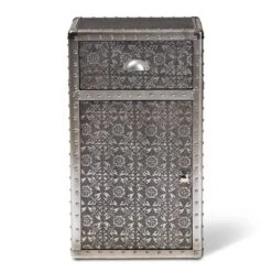 Cosette Metal Floral Accent Cabinet Silver - Baxton Studio -IRIS Storage Deals Store GUEST 227fec2f 2412 4f05 9a89 d733fcda3033