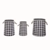 Transpac Metal Black Harvest Nesting Buffalo Check Buckets Set Of 3