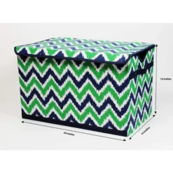IRIS Storage Deals Store 23 Bacati - MixNMatch Navy/Green Storage Toy Chest