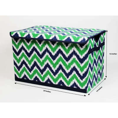 Bacati - MixNMatch Navy/Green Storage Toy Chest 1 Bacati - MixNMatch Navy/Green Storage Toy Chest