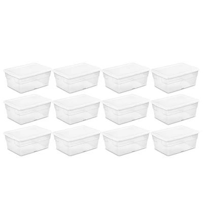 Sterilite 16 Quart Stackable Clear Plastic Storage Tote Container With Opaque Latching Lid For Home And Office Organization 6 Sterilite 16 Quart Stackable Clear Plastic Storage Tote Container With Opaque Latching Lid For Home And Office Organization - Image 6
