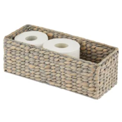 MDesign Natural Woven Water Hyacinth Bathroom Storage Organizer Basket 11 MDesign Natural Woven Water Hyacinth Bathroom Storage Organizer Basket -IRIS Storage Deals Store GUEST 2602eef9 c3be 4291 aa88 26bb194d91a0