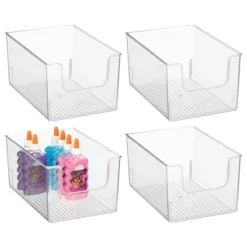 MDesign Open Front Plastic Storage Bin For Cube Furniture, 12" W, 4 Pack - Clear -IRIS Storage Deals Store GUEST 26a34a7c b132 4da8 9a80 dae7078a6bad
