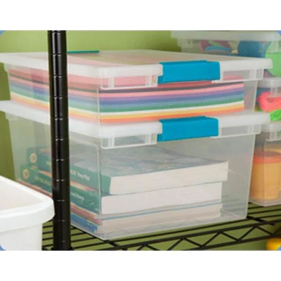 Sterilite 64 Quart Large Latching Stackable Clear Plastic Storage Tote Box, 12 Pack & Deep Clip Container Bins For Organization And Storage, 4 Pack 5 Sterilite 64 Quart Large Latching Stackable Clear Plastic Storage Tote Box, 12 Pack & Deep Clip Container Bins For Organization And Storage, 4 Pack - Image 5