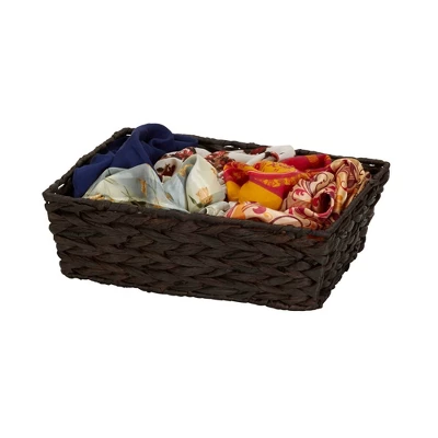 Household Essentials Set Of 4 Hyacinth Stained Baskets Brown 13 Household Essentials Set Of 4 Hyacinth Stained Baskets Brown - Image 13
