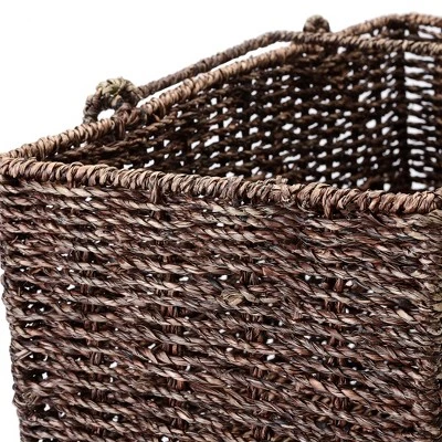 Hastings Home Handmade Woven Wicker Staircase Basket - Brown 4 Hastings Home Handmade Woven Wicker Staircase Basket - Brown - Image 4