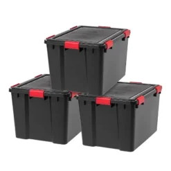 IRIS USA WeatherPro™ Bin Tote Organizing Container, Black/Red -IRIS Storage Deals Store GUEST 286827d5 df4b 48bd bb42 43fb7c84cc4d