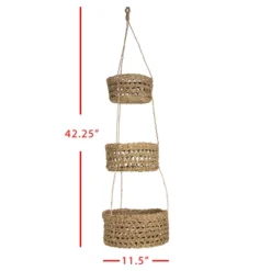 Natural Seagrass 3 Tiered Hanging Basket - Foreside Home & Garden -IRIS Storage Deals Store GUEST 288ef92f 1194 43d4 b9df 28eb4b8d77a9