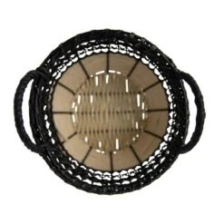Natural Woven Black Rattan, Rope & Metal Basket - Foreside Home & Garden -IRIS Storage Deals Store GUEST 28ac8ae6 deef 40ee ab82 1e4a5a1cb22e