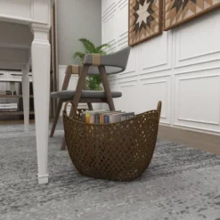 16.75"x11.5" Large Gold Metal Basket - Olivia & May -IRIS Storage Deals Store GUEST 29a44b03 d417 4b1b b995 b1c96fc46aa3