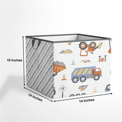 Bacati - Construction Multicolor Boys Cotton Storage Box Large 3 Bacati - Construction Multicolor Boys Cotton Storage Box Large - Image 3