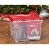 IRIS USA Ornament Storage Box, Plastic Organization Container Bin, Clear/Red