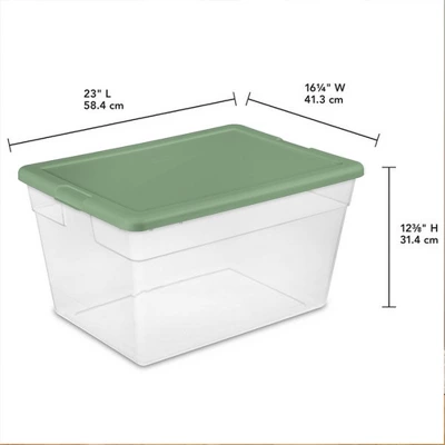 Sterilite Stackable 56 Quart Storage Tote Organizing Home And Office Containers With Secure Latching Lid And Built In Handles, (24 Pack) 2 Sterilite Stackable 56 Quart Storage Tote Organizing Home And Office Containers With Secure Latching Lid And Built In Handles, (24 Pack) - Image 2